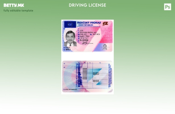 Шаблон за возачка дозвола од Чешка во модерен стил